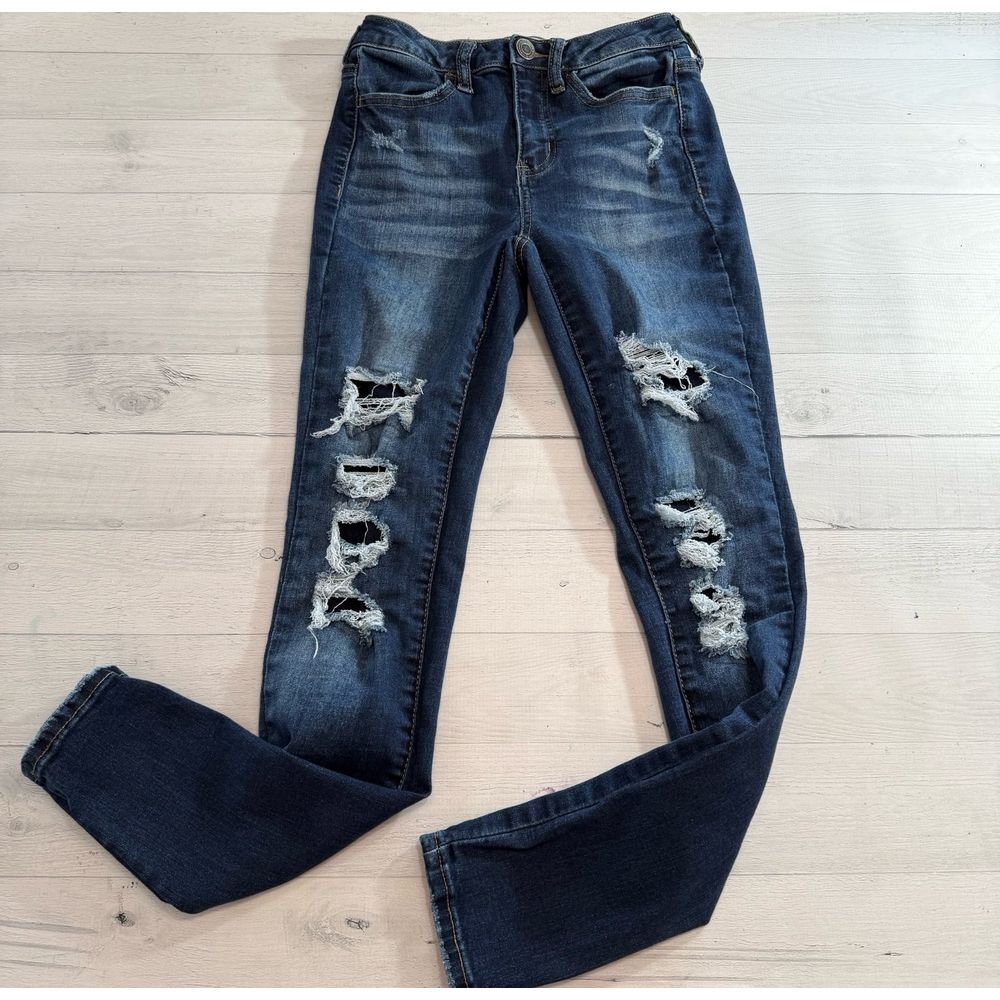 So high risk ultimate leggings denim distressed skinny women's size 0